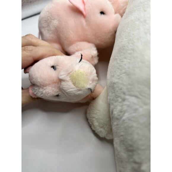 Vintage Dakin Plush White Pig with 3 Pink Piglet Babies Stuffed Animal 17” 1980s - Picture 10 of 16